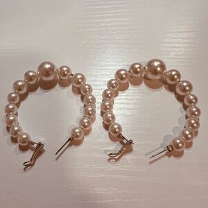 Elegant Pearl Hoop Earrings